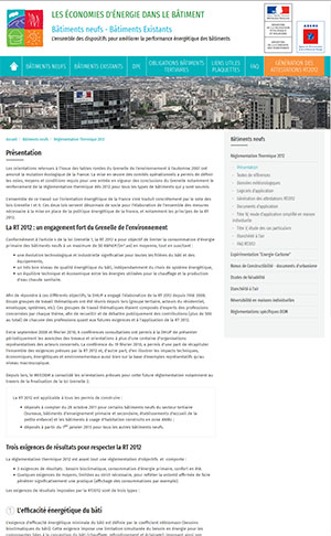 Reglementation thermique 2012